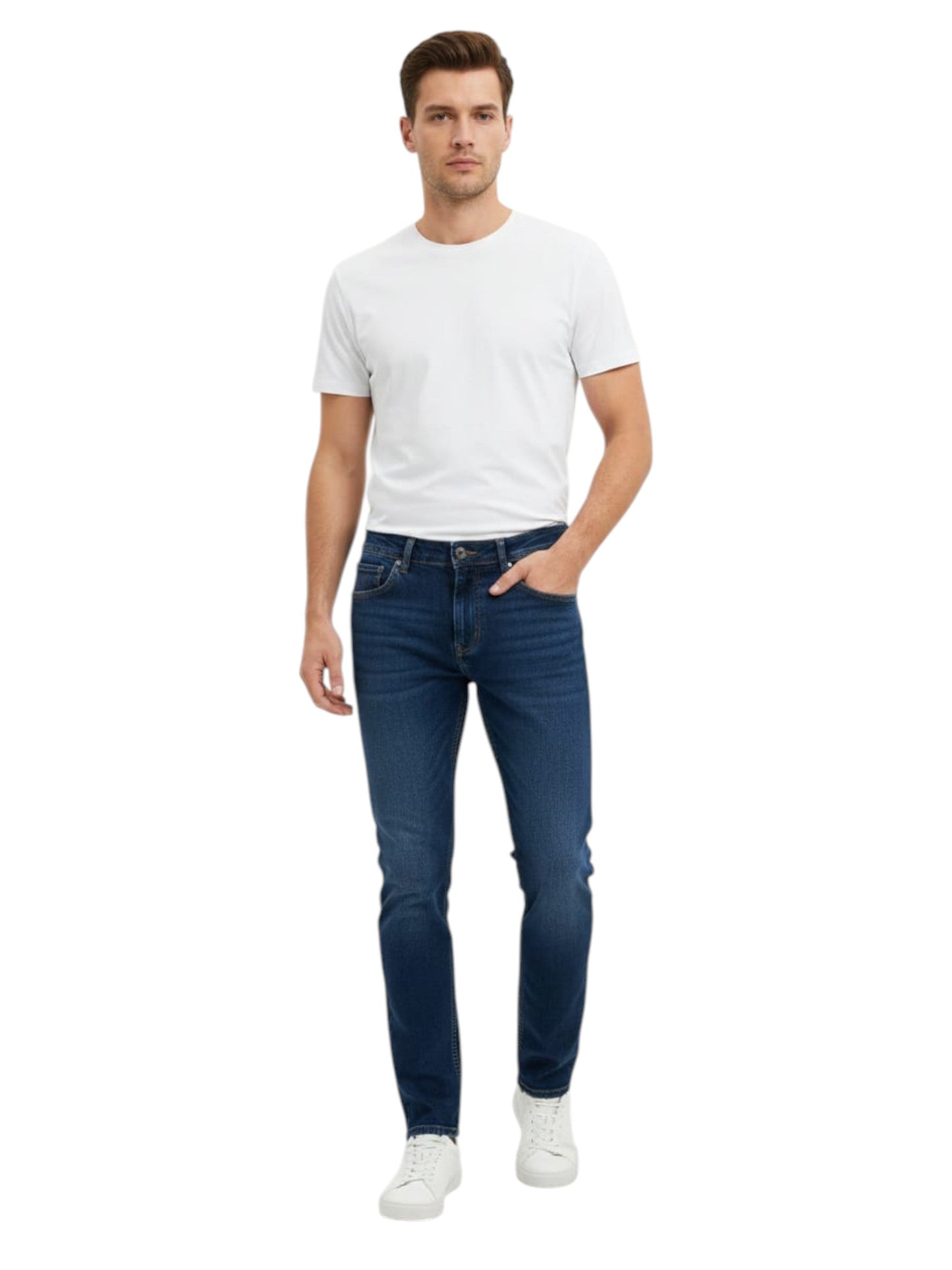 Men's Plain Solid Jeans,Blue