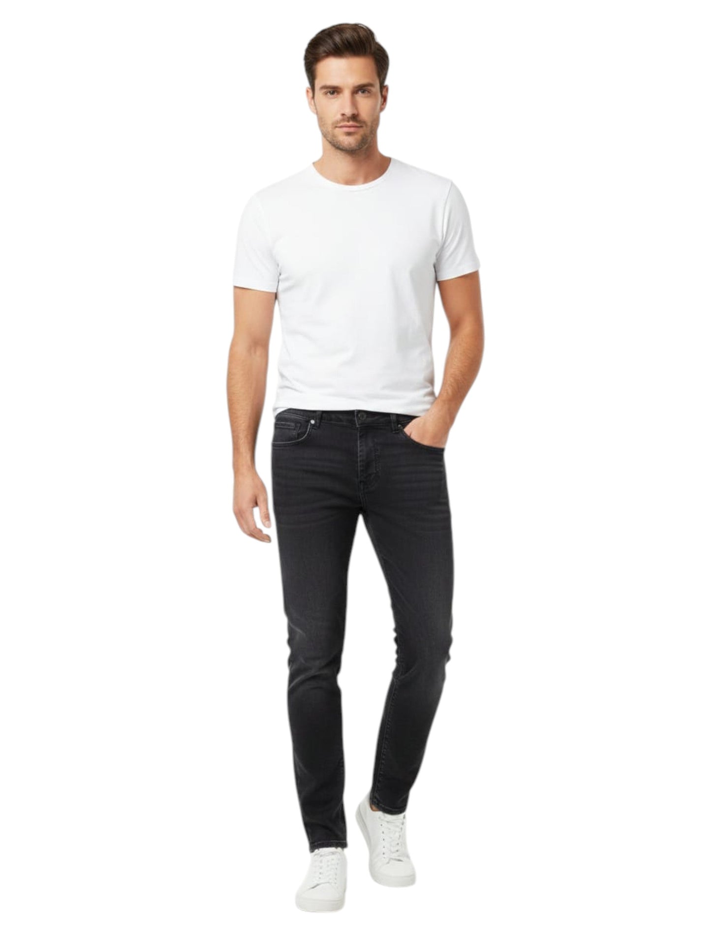 Men's Washed Jeans,Black