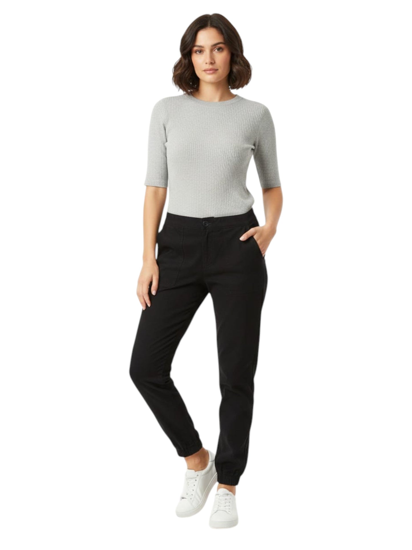 Women's Plain Solid Jeans,Black