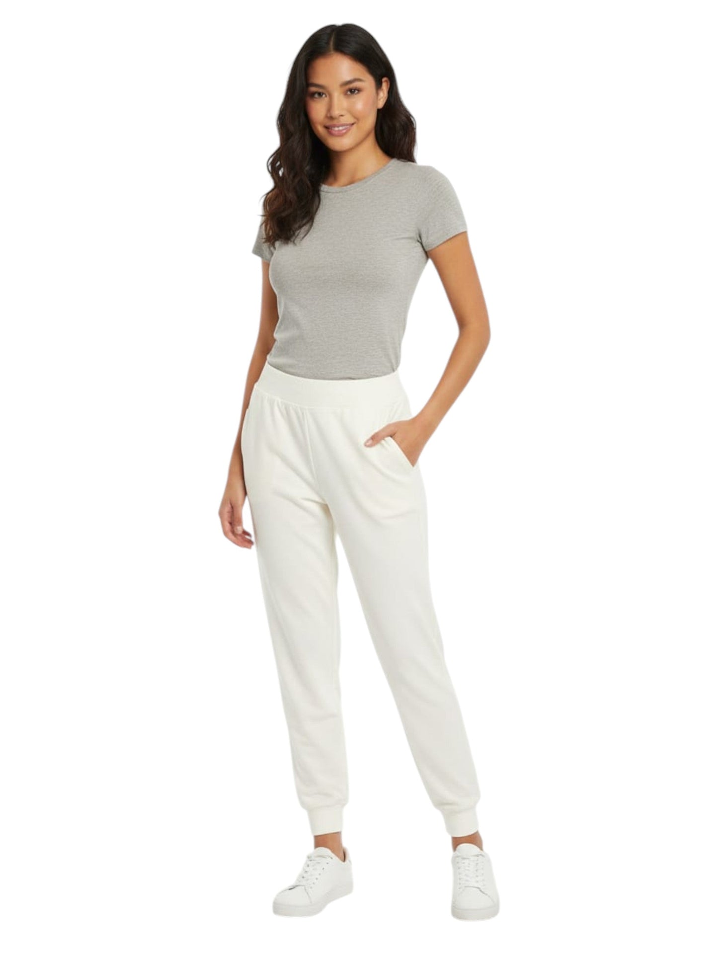 Women's Plain Solid Pant,Light Beige
