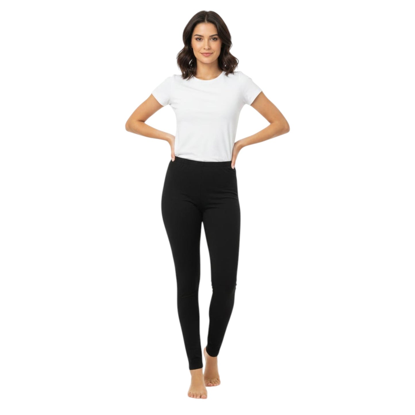 Women's Plain Solid Legging,Black