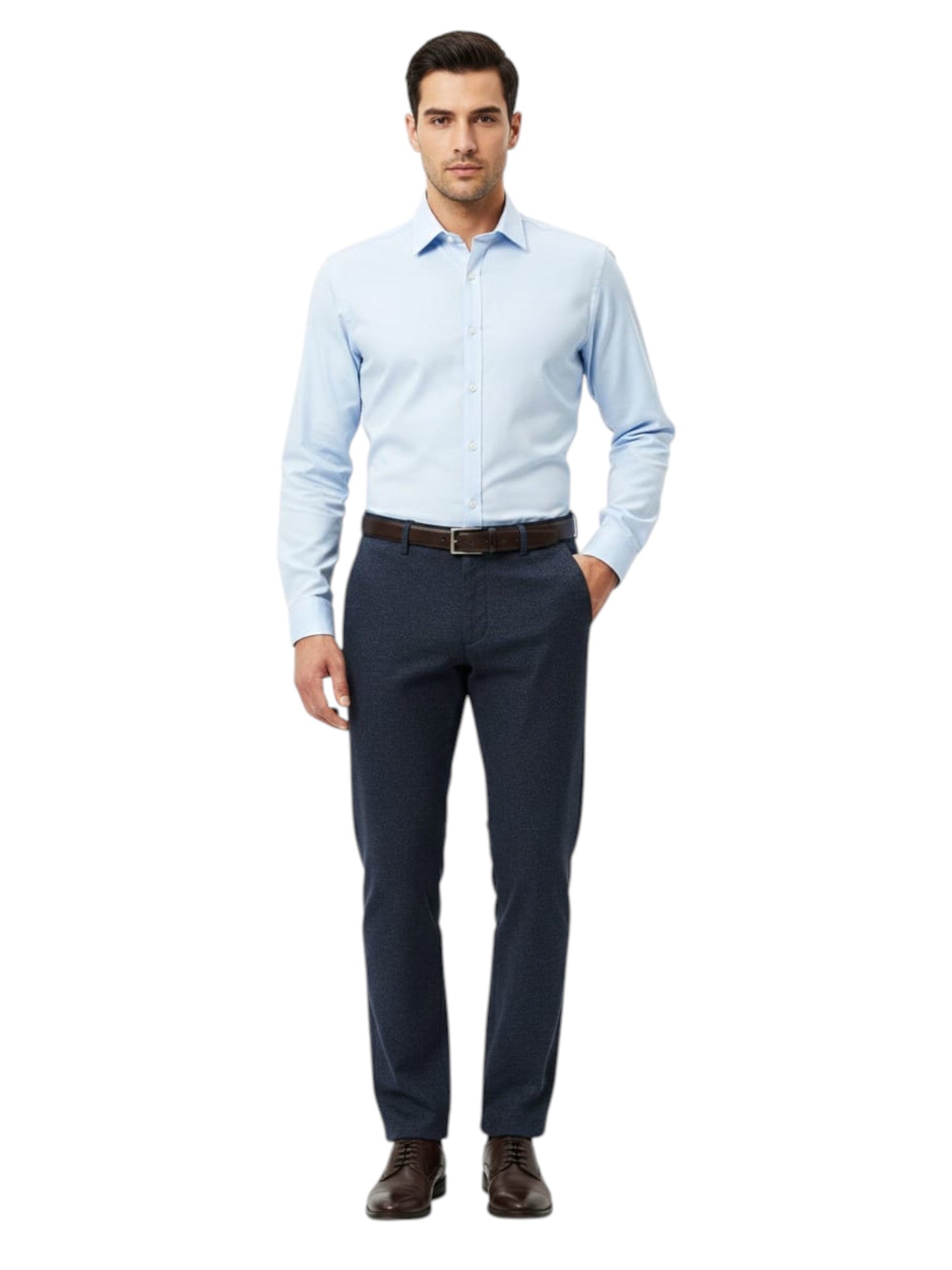 Men's Plain Solid Classic Pant,Navy