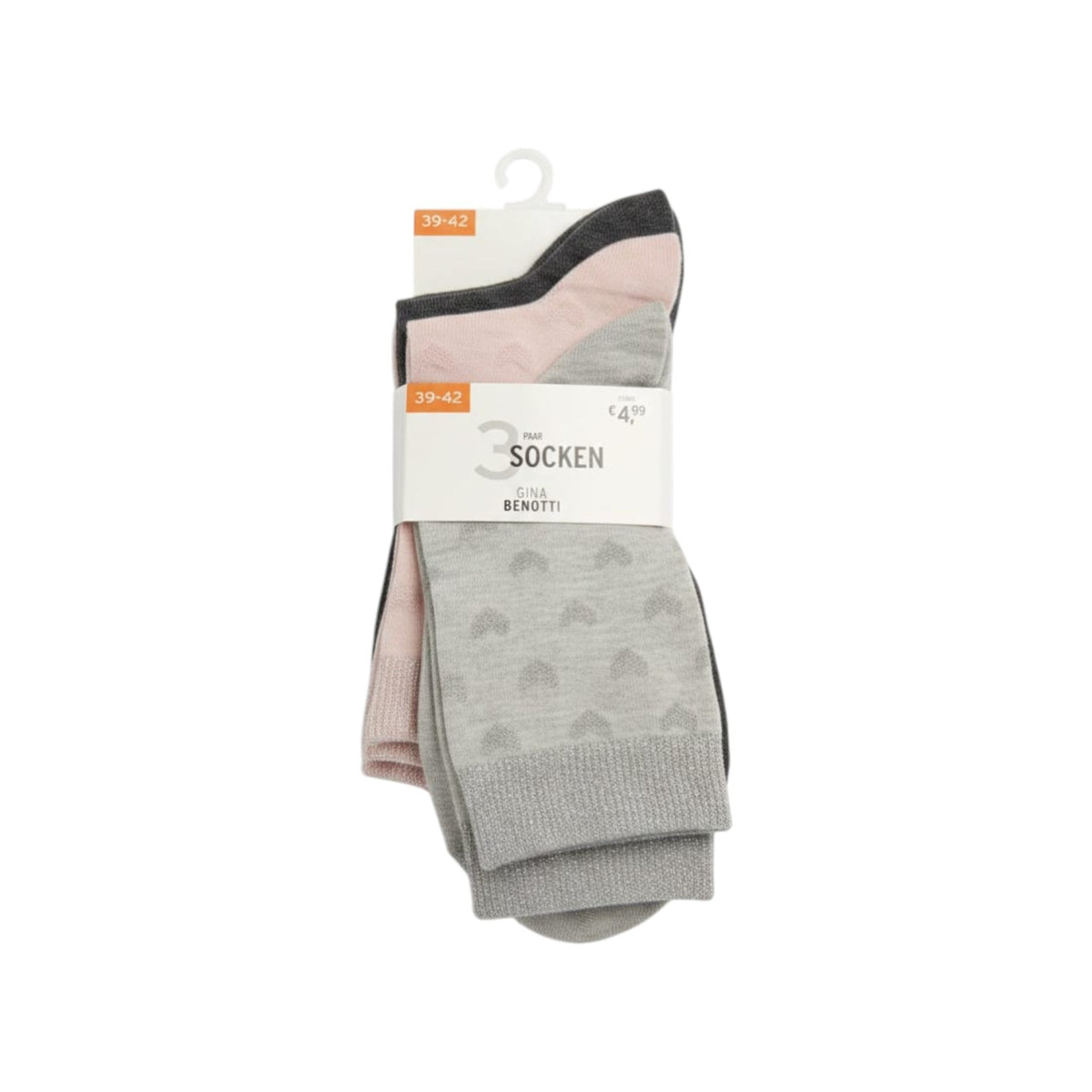 Women's Printed Socks Set 3Pieces,Pink/Grey