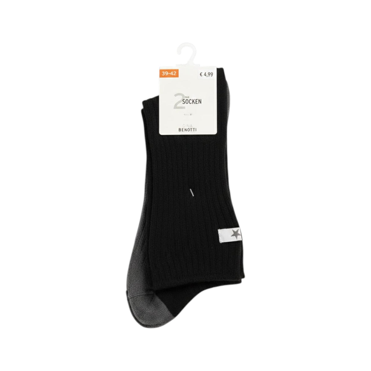 Women's Knitteed Socks Set 2Pieces,Black/Grey