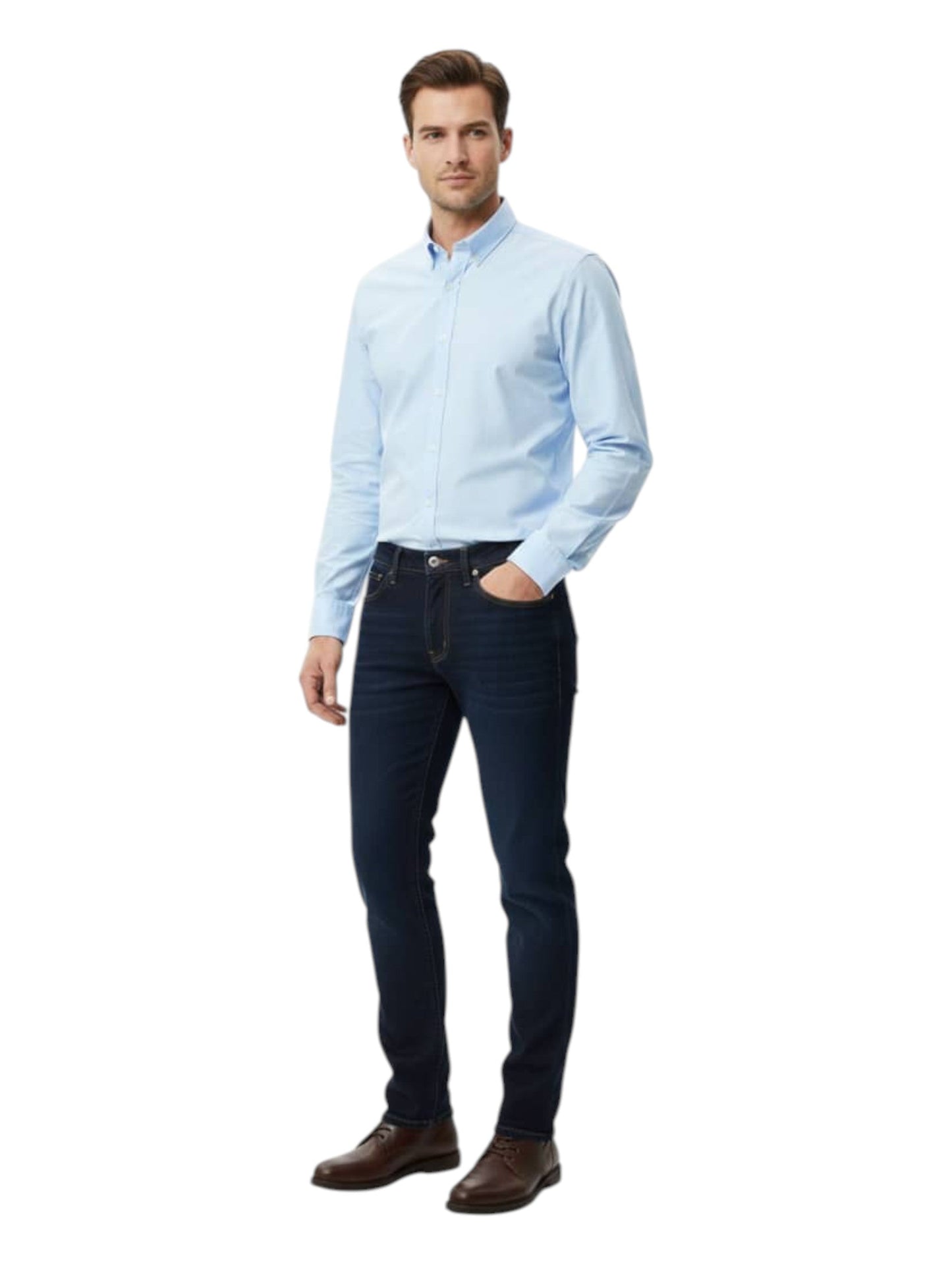 Men's Plain Solid Jeans,Navy
