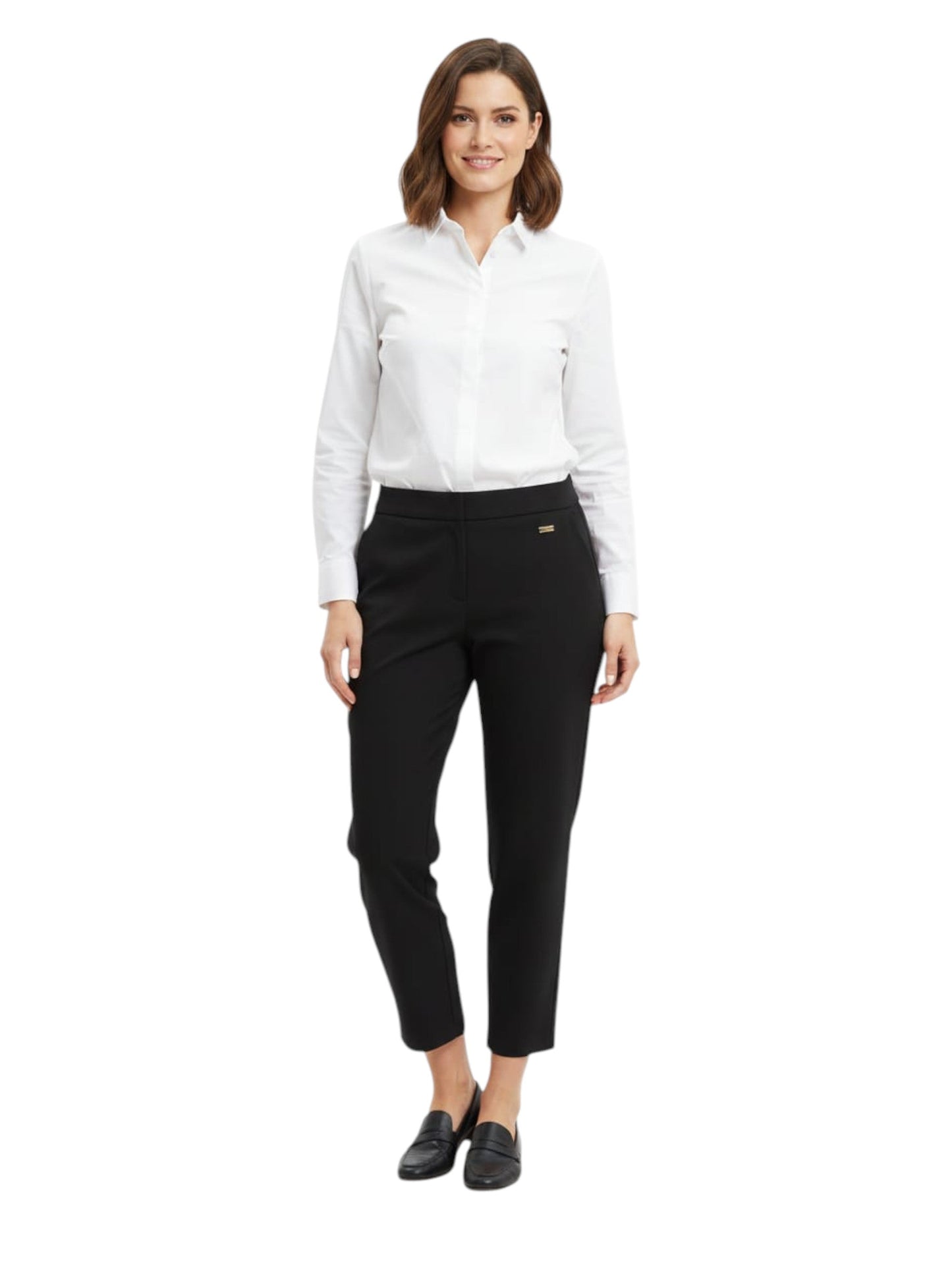Women's Plain Solid Pant,Black