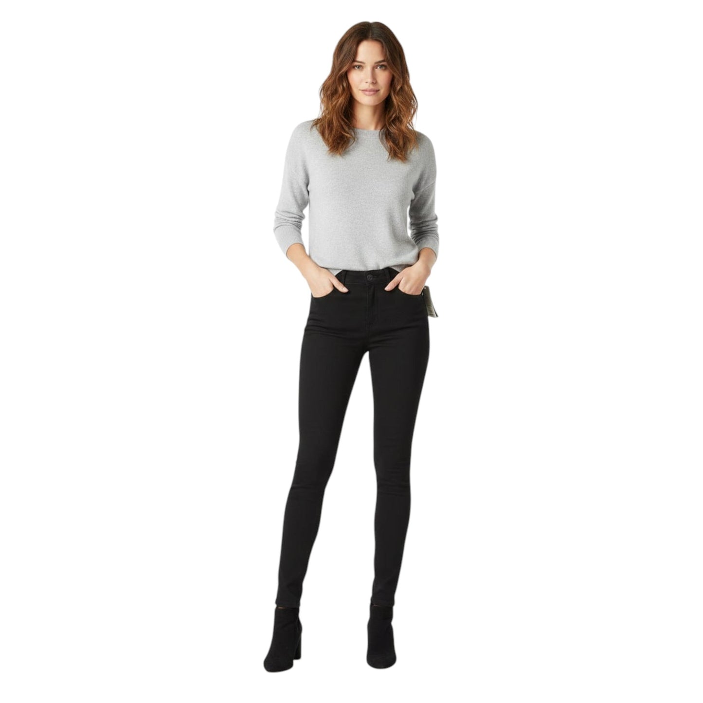 Women's Plain Solid Jeans,Black
