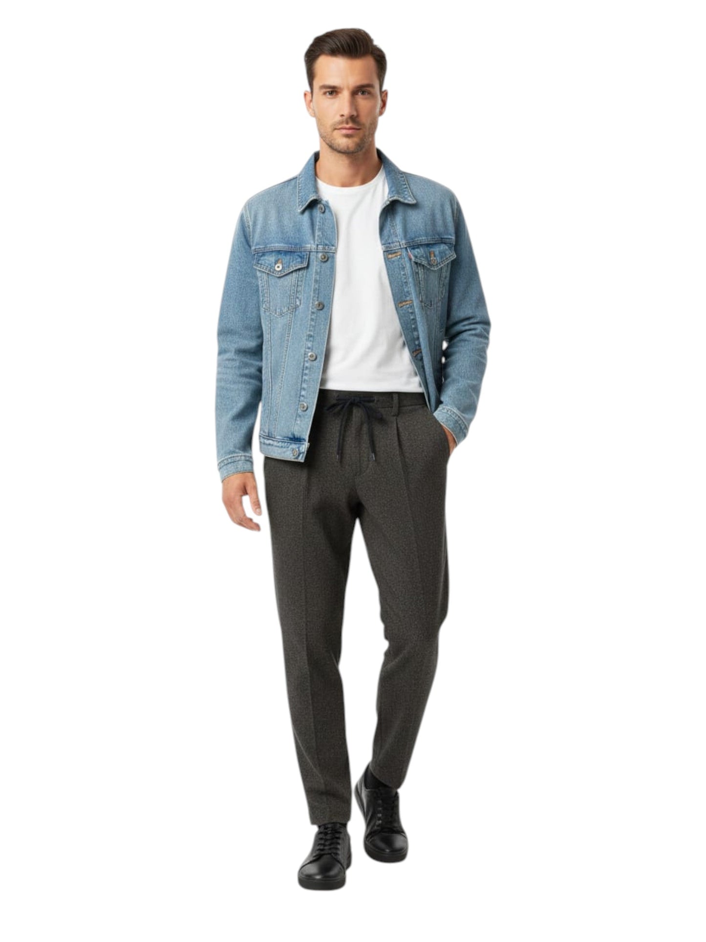Men's Plain Solid Classic Pant,Brown