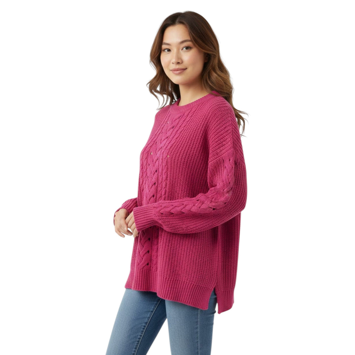 Women's Open Knitted Sweaters,Purple