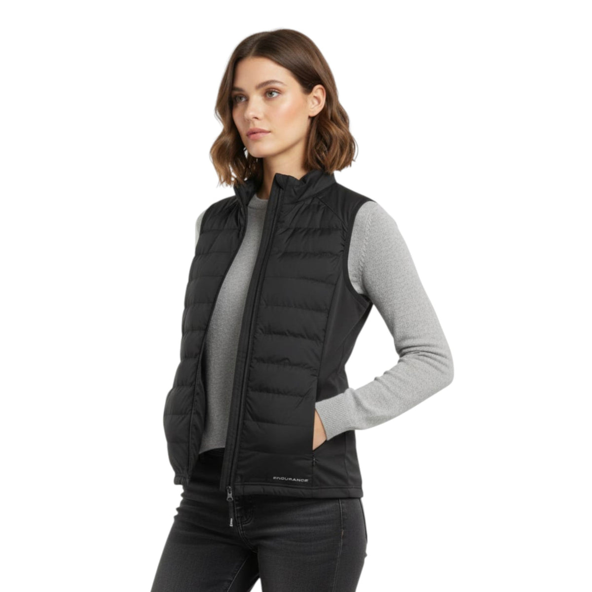 Women's Quilted Vest,Black