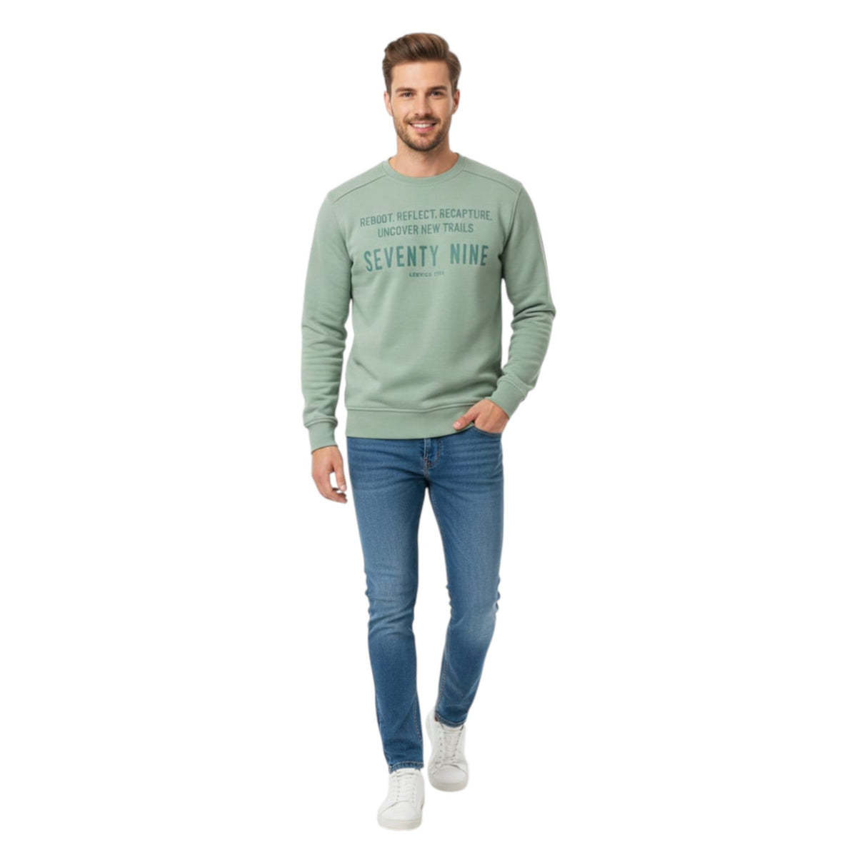 Men's Printed Sweaters,Light Mint