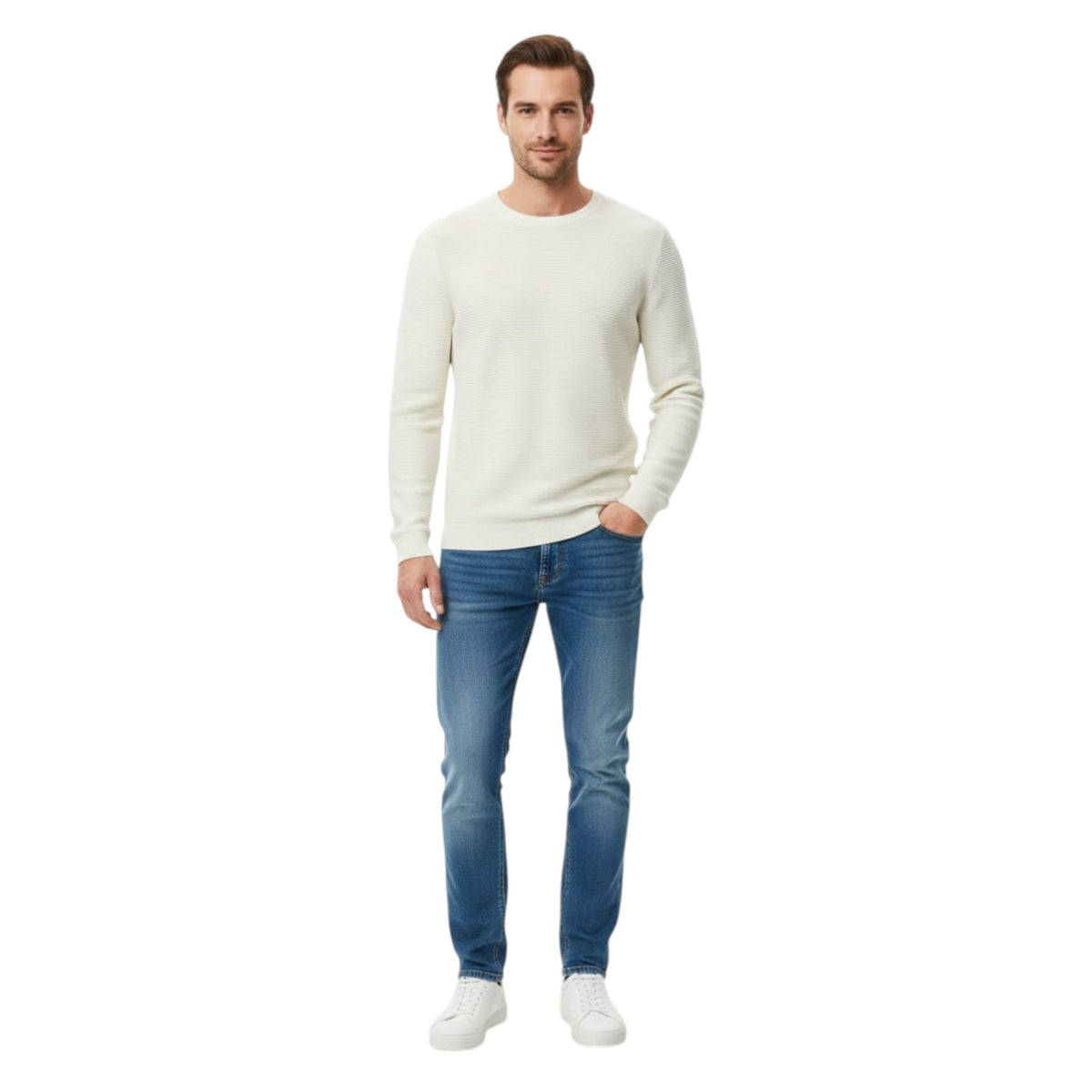 Men's Ribbed Sweaters,Off White