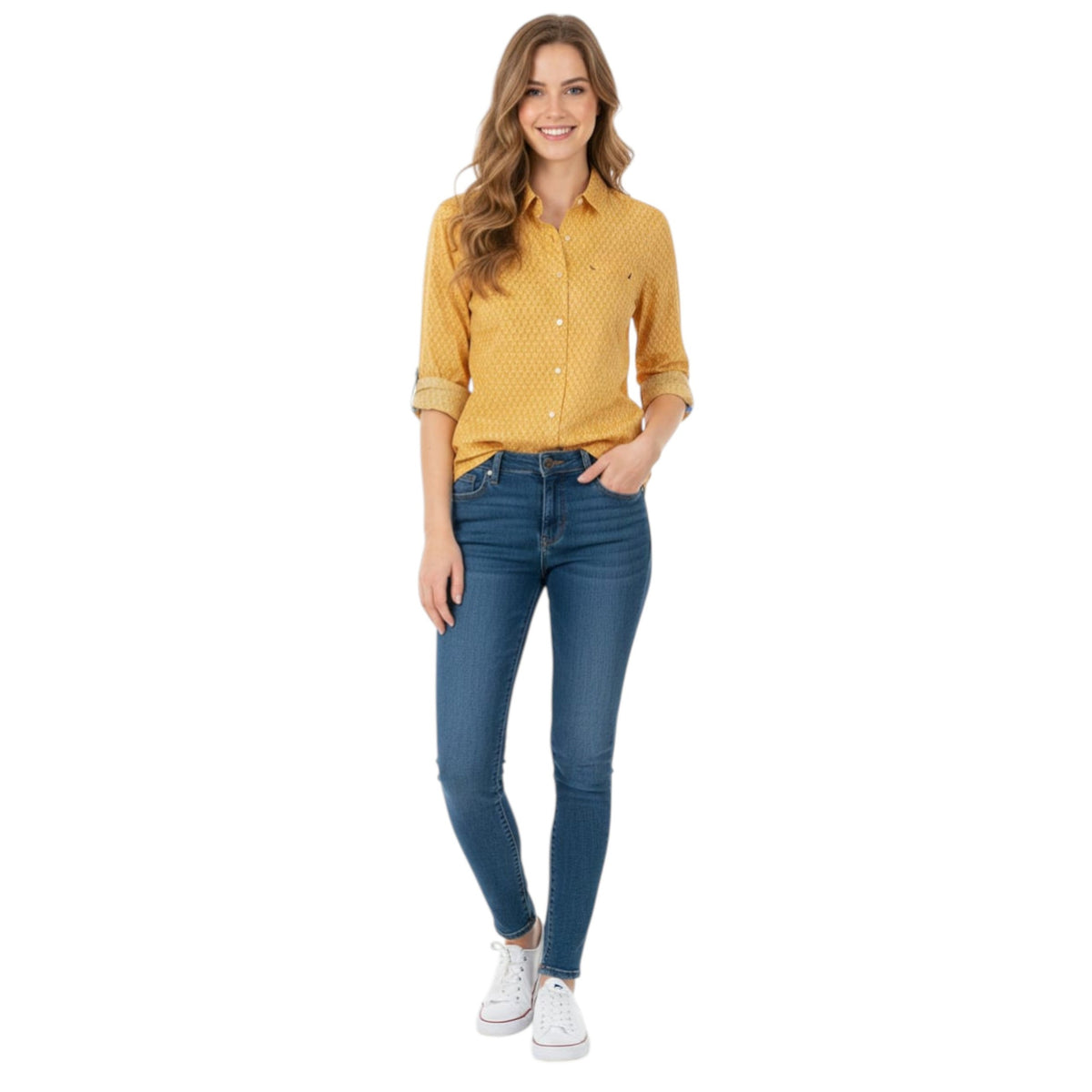 Women's Printed Chemise,Yellow