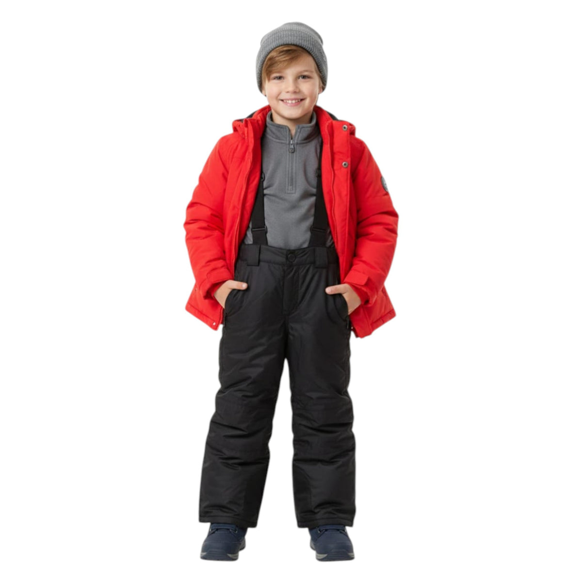 Kids Boy's Plain Solid Ski Pant,Black