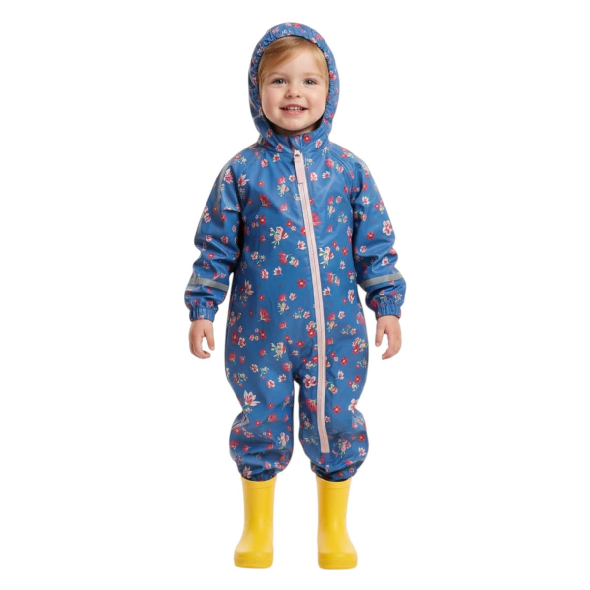 Kids Girl's Floral Printed Jumpsuit,Navy