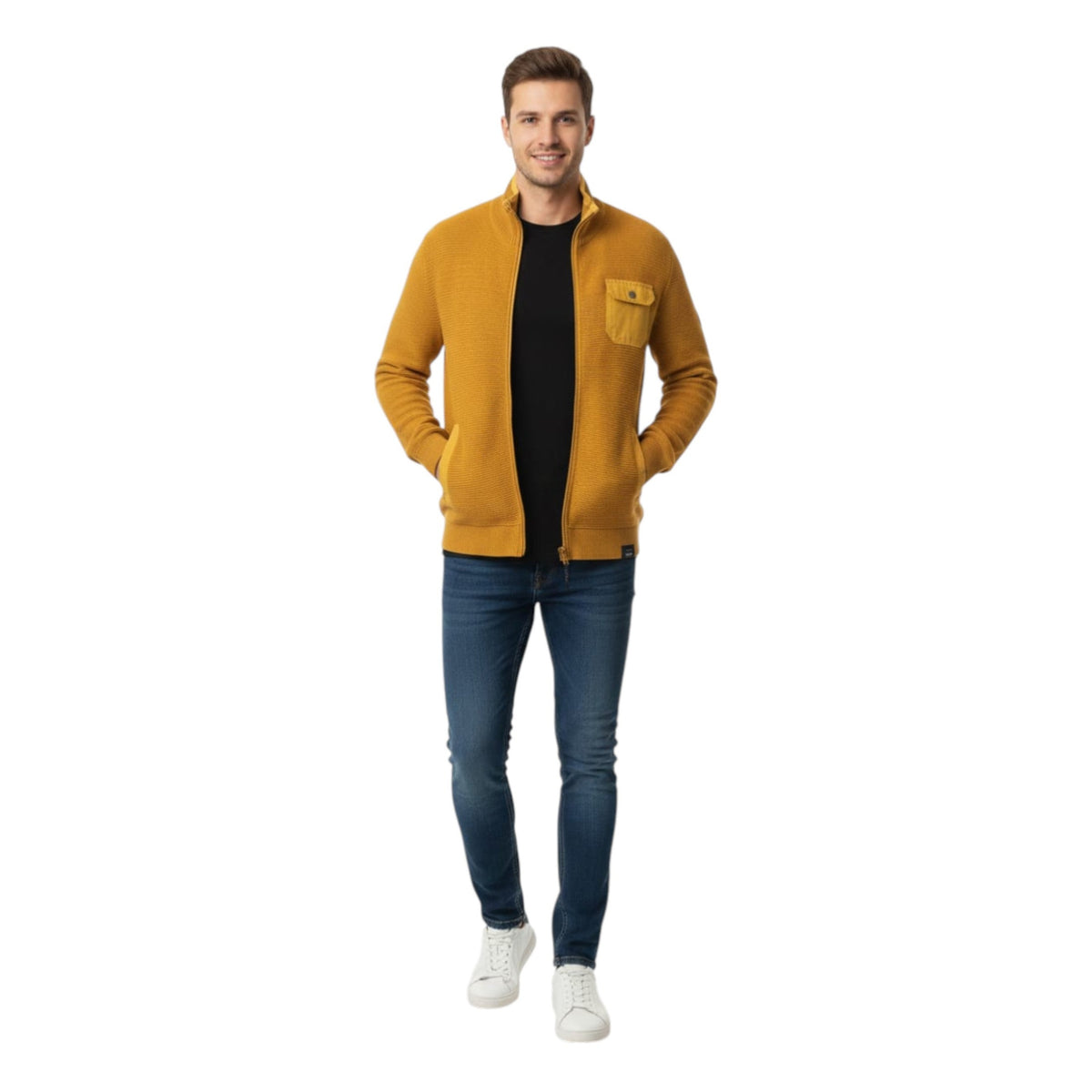 Men's Knitted Jacket,Yellow