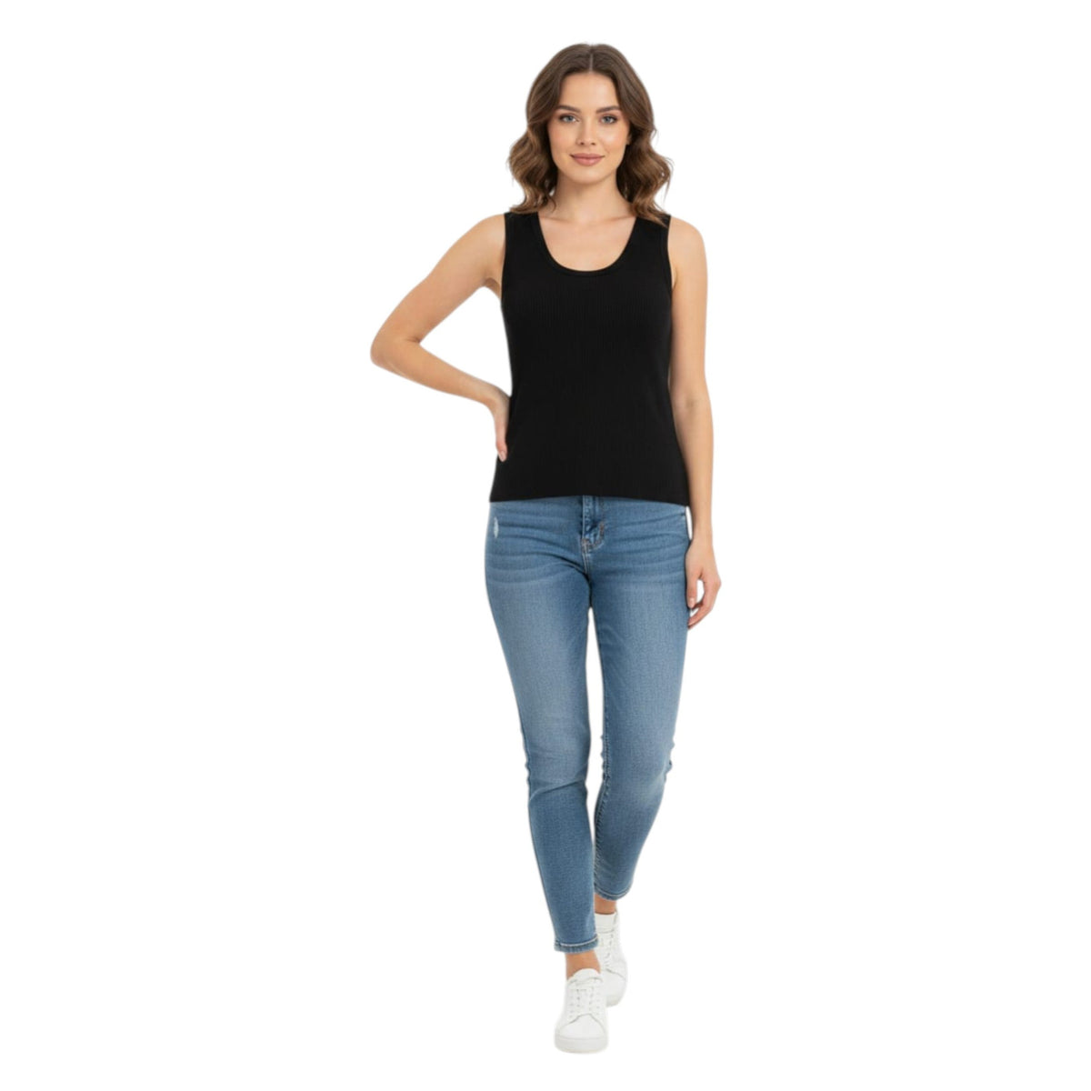 Women's Ribbed Top,Black