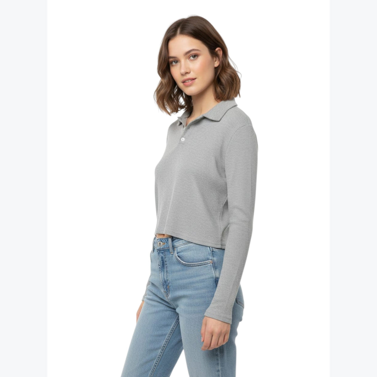 Women's Plain Solid Top,Grey