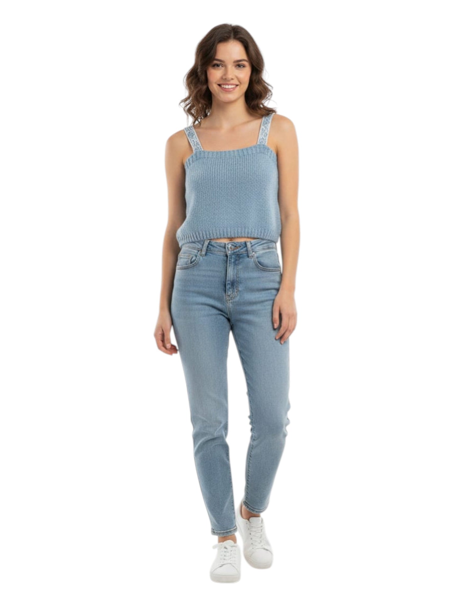 Women's Knitted Top,Light Blue