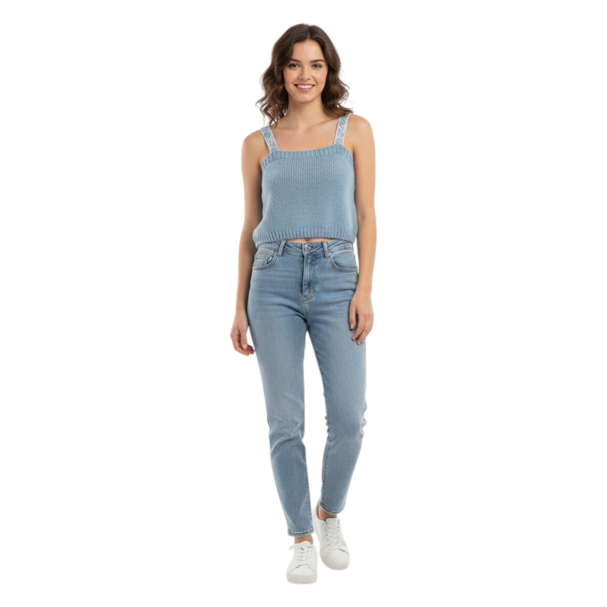 Women's Knitted Top,Light Blue
