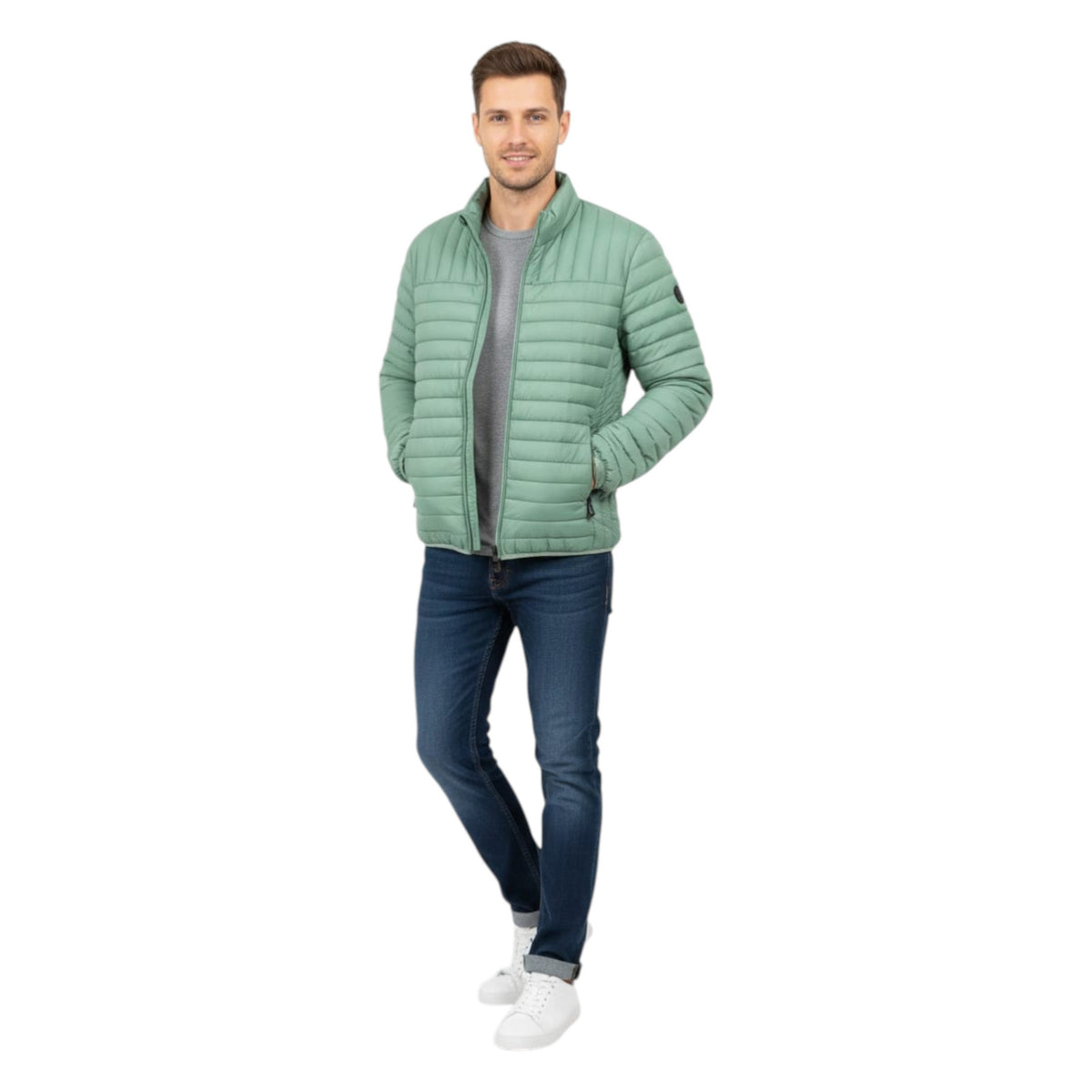 Men's Quilted Jacket,Light Green
