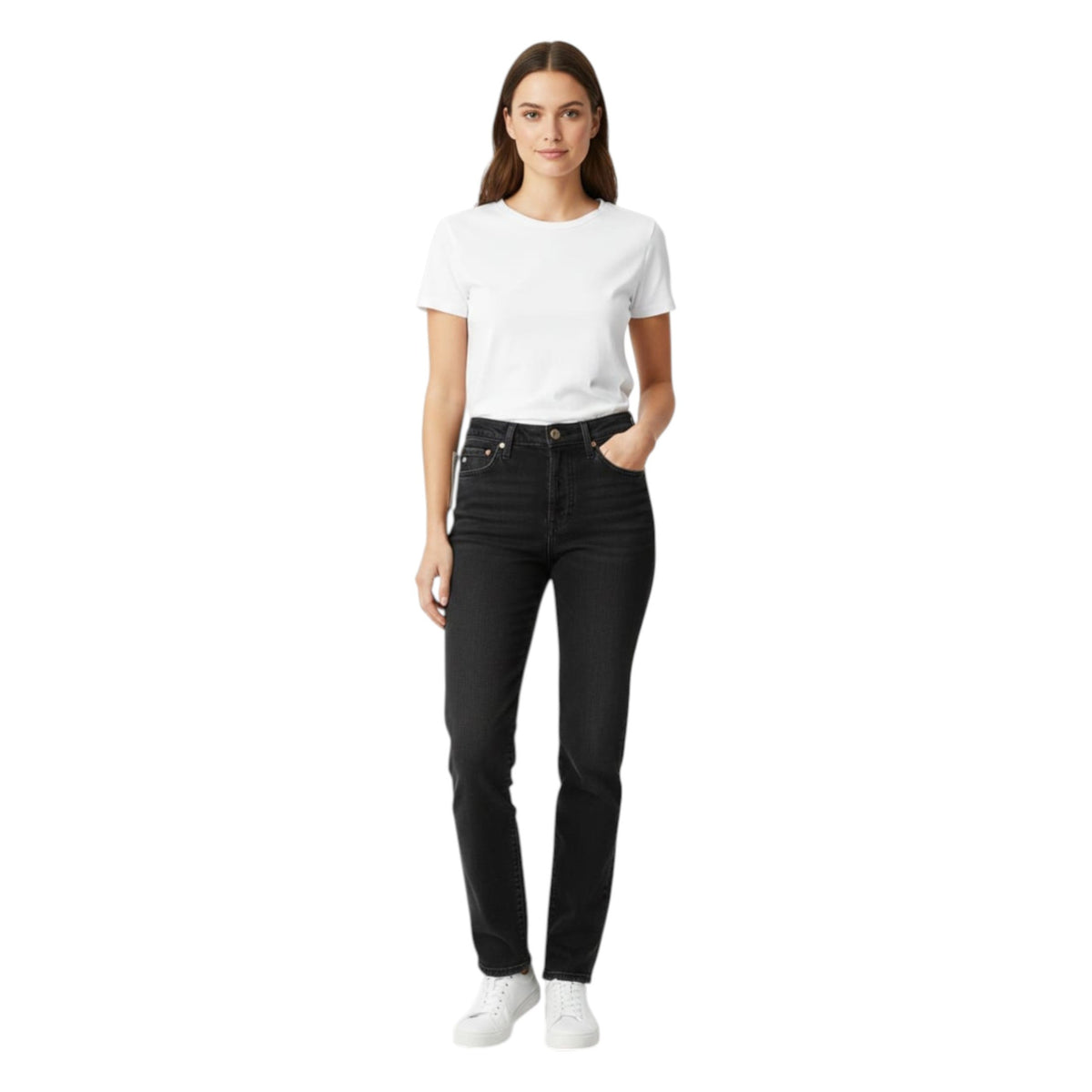 Women's Washed Jeans,Dark Grey