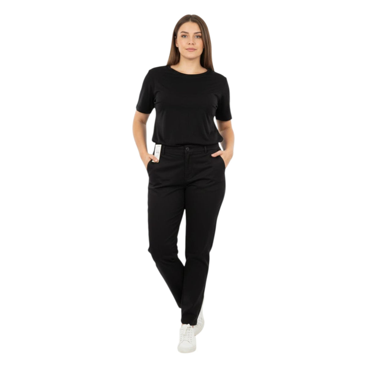 Women's Plain Solid Jeans,Black