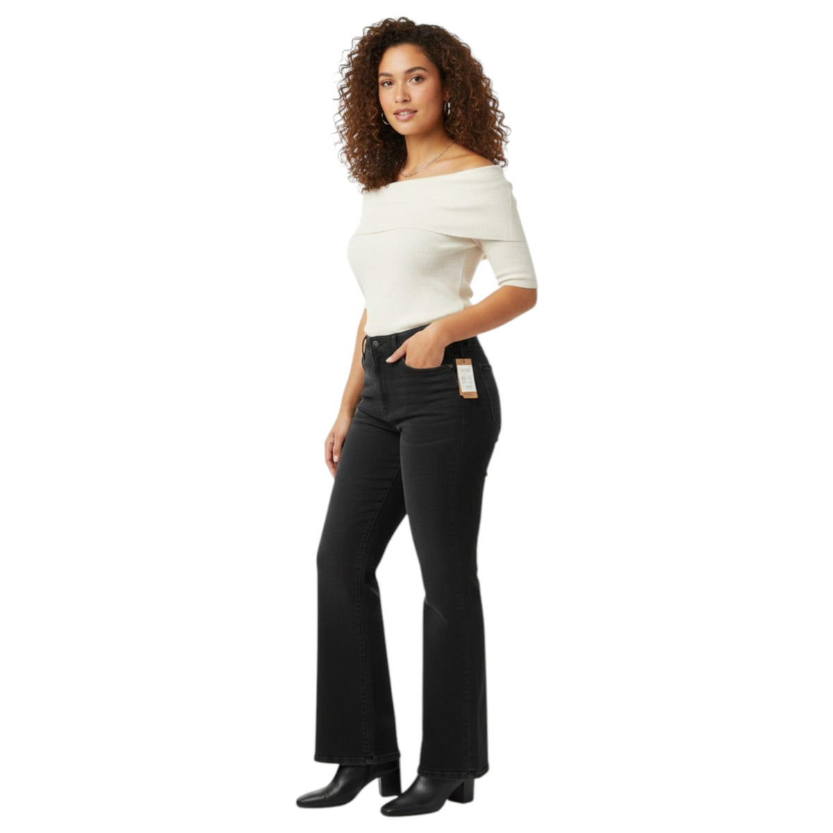 Women's Plain Solid Jeans,Black