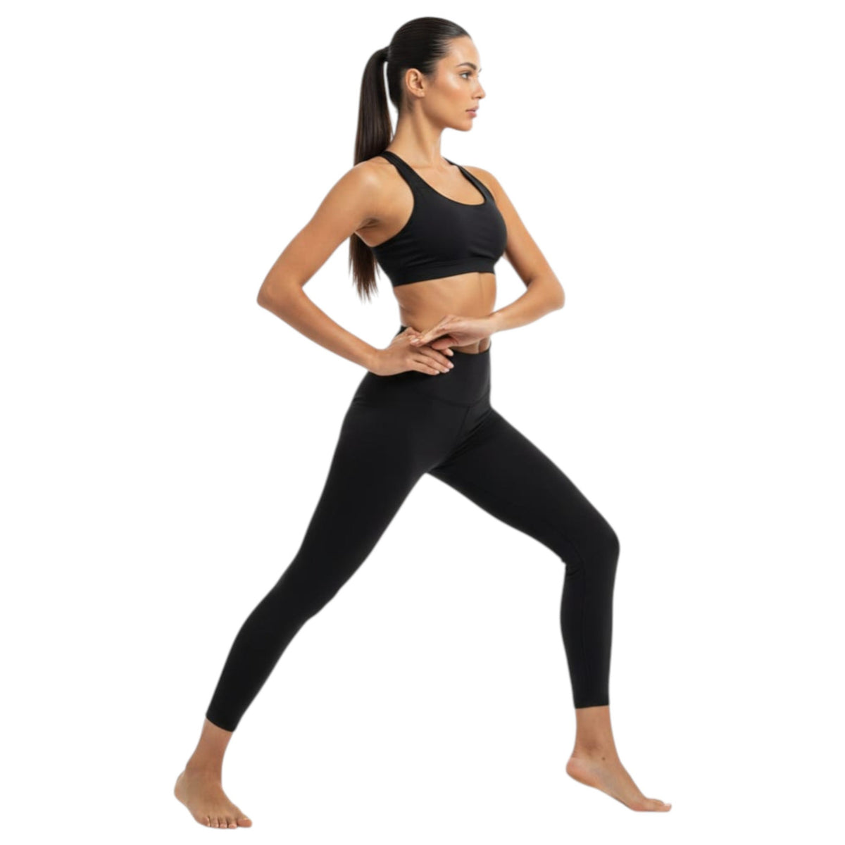 Women's Plain Solid Legging,Black