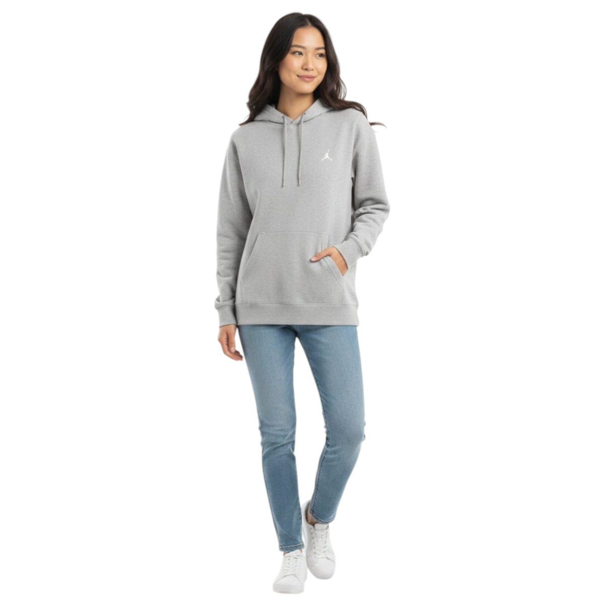 Women's Plain Solid Hoodie,Light Grey
