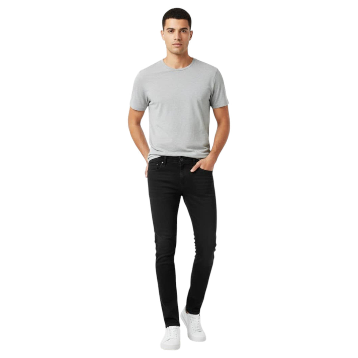 Men's Plain Solid Jeans,Black