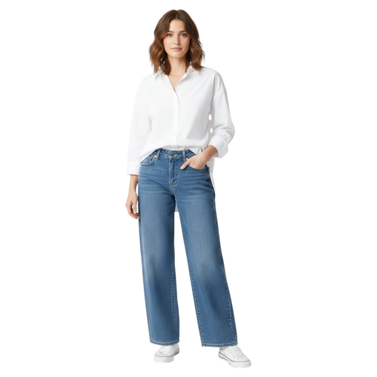 Women's Washed Jeans,Light Blue