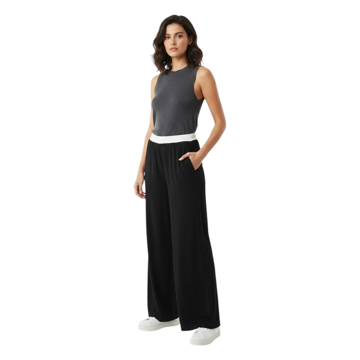 Women's plain Solid Classic Pant,Black
