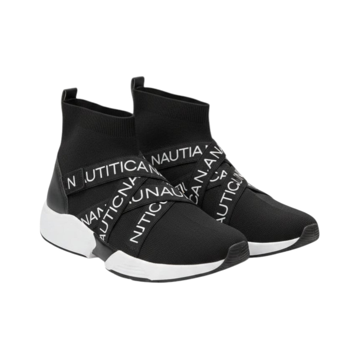 Men's Brand Logo Printed High Top Shoes,Black