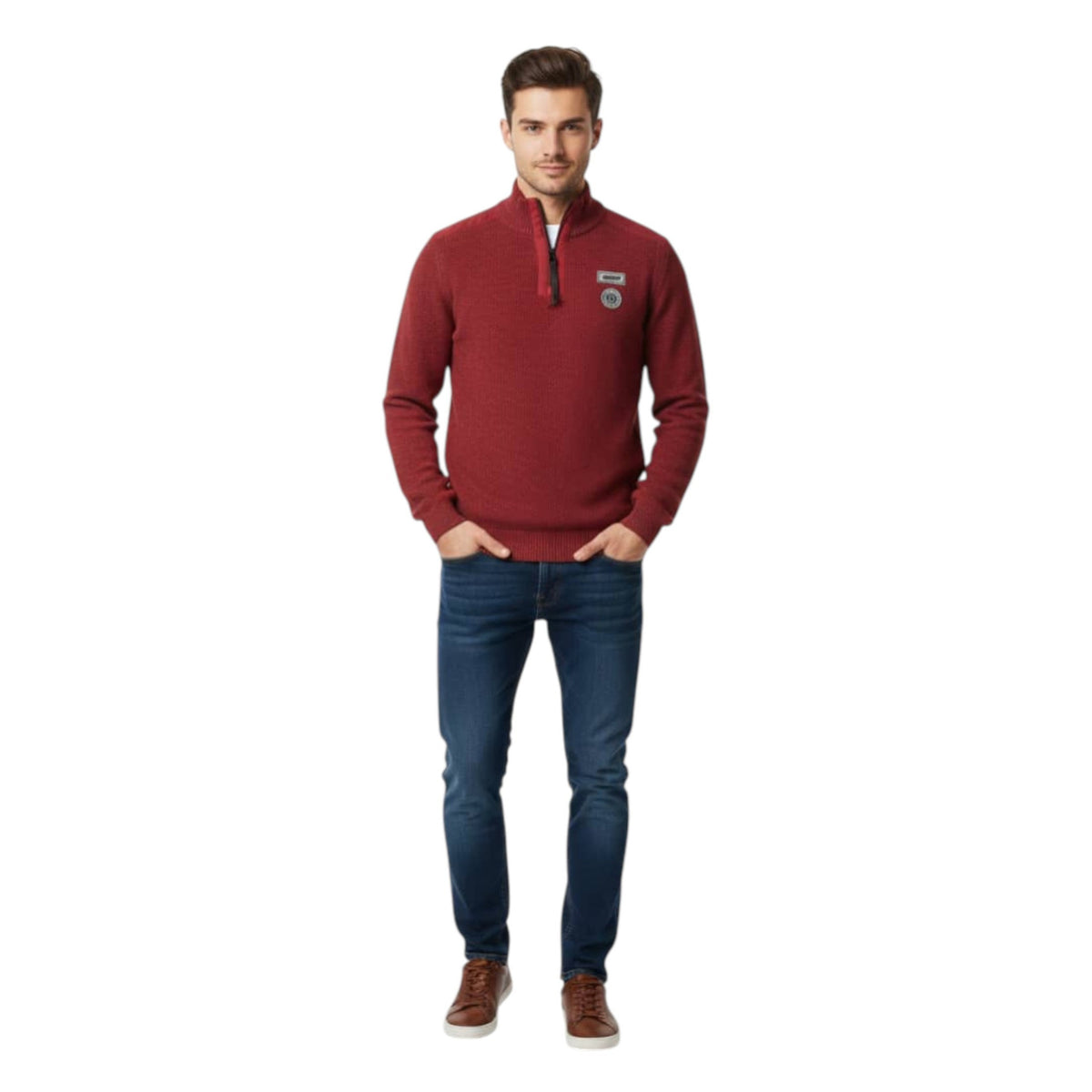 Men's Knitted Sweaters,Burgundy