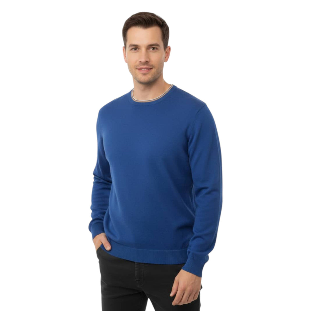 Men's Plain Solid Top,Blue