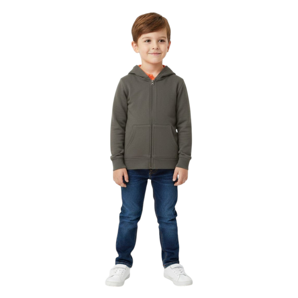 Kids Boy's Plain Solid Hoodie,Dark Grey