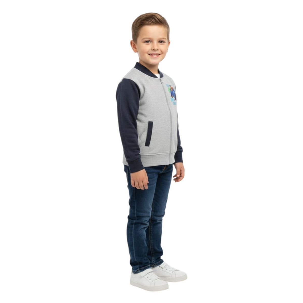 Kids Boy's Printed Sweaters,Grey