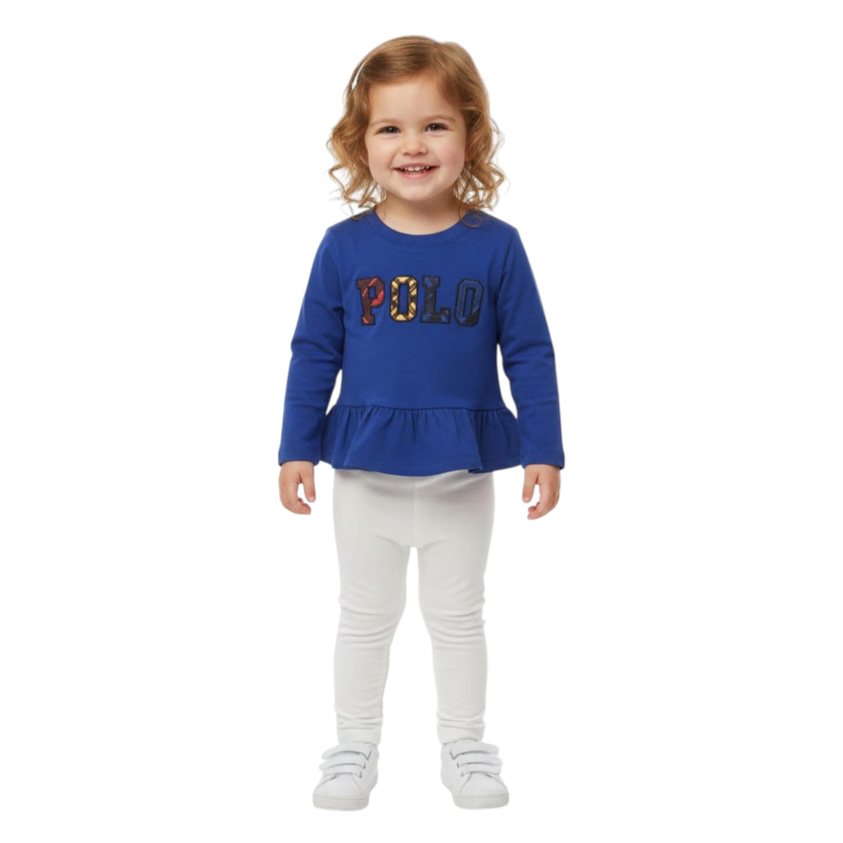 Kids Girl's Brand Logo Printed Top,Blue