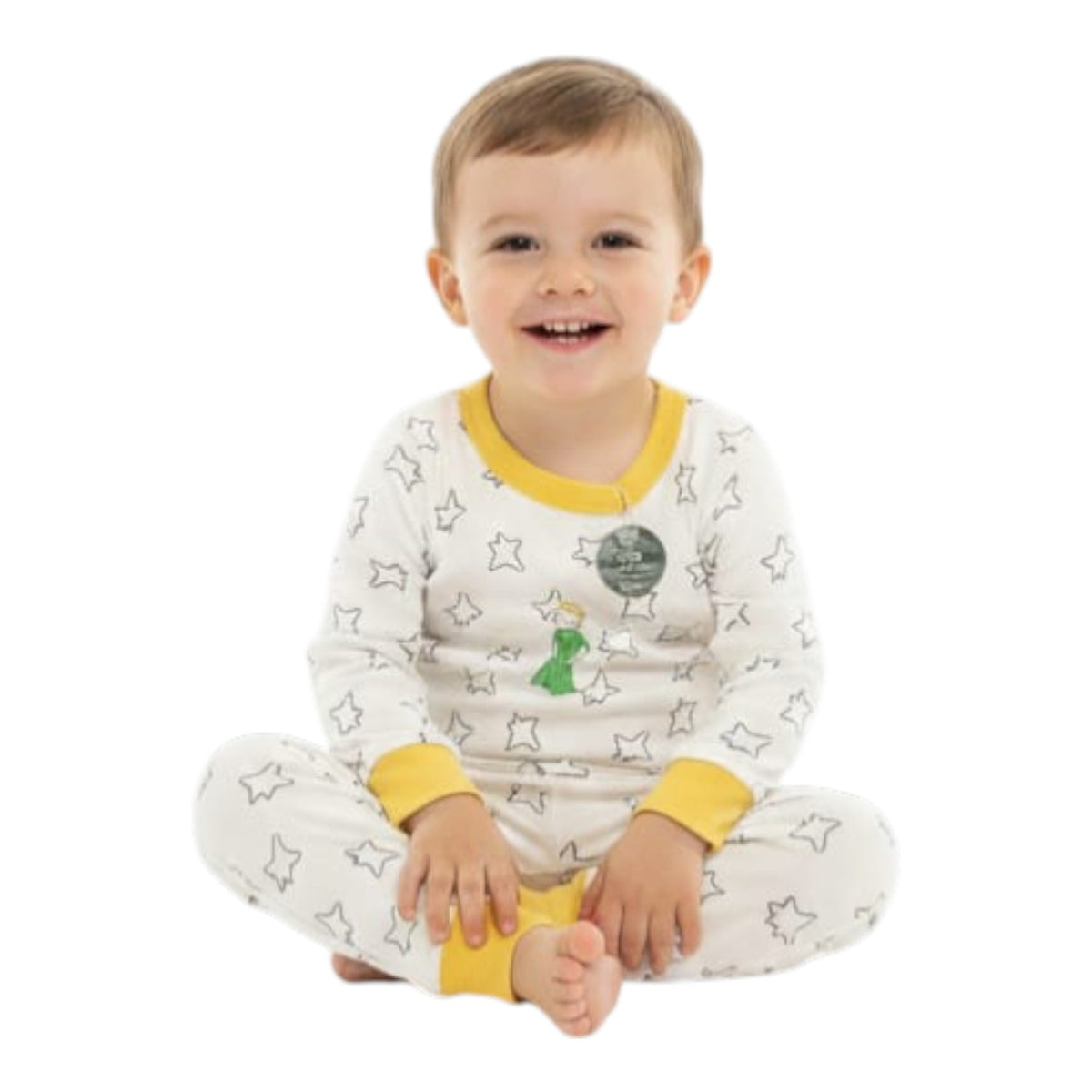 Kids Boy's Printed Pajama Set,White