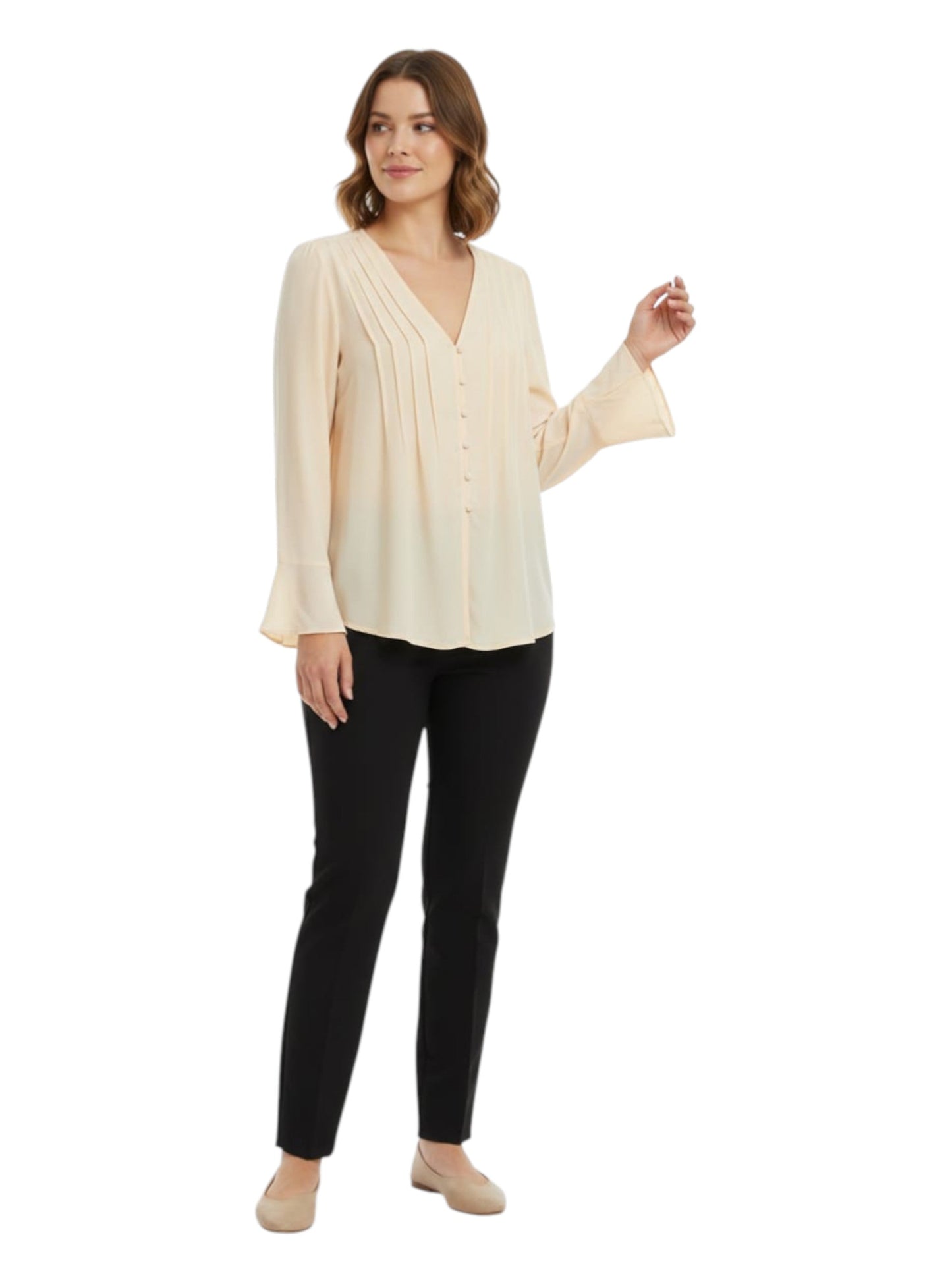 Women's Plain Solid Top,Light Beige