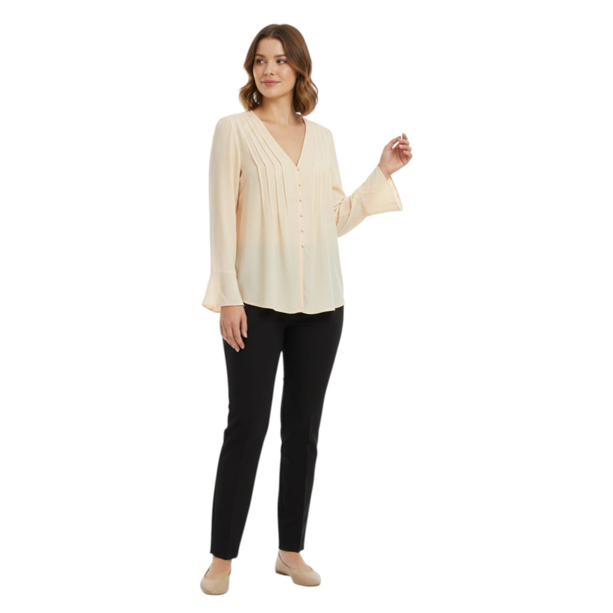Women's Plain Solid Top,Light Beige