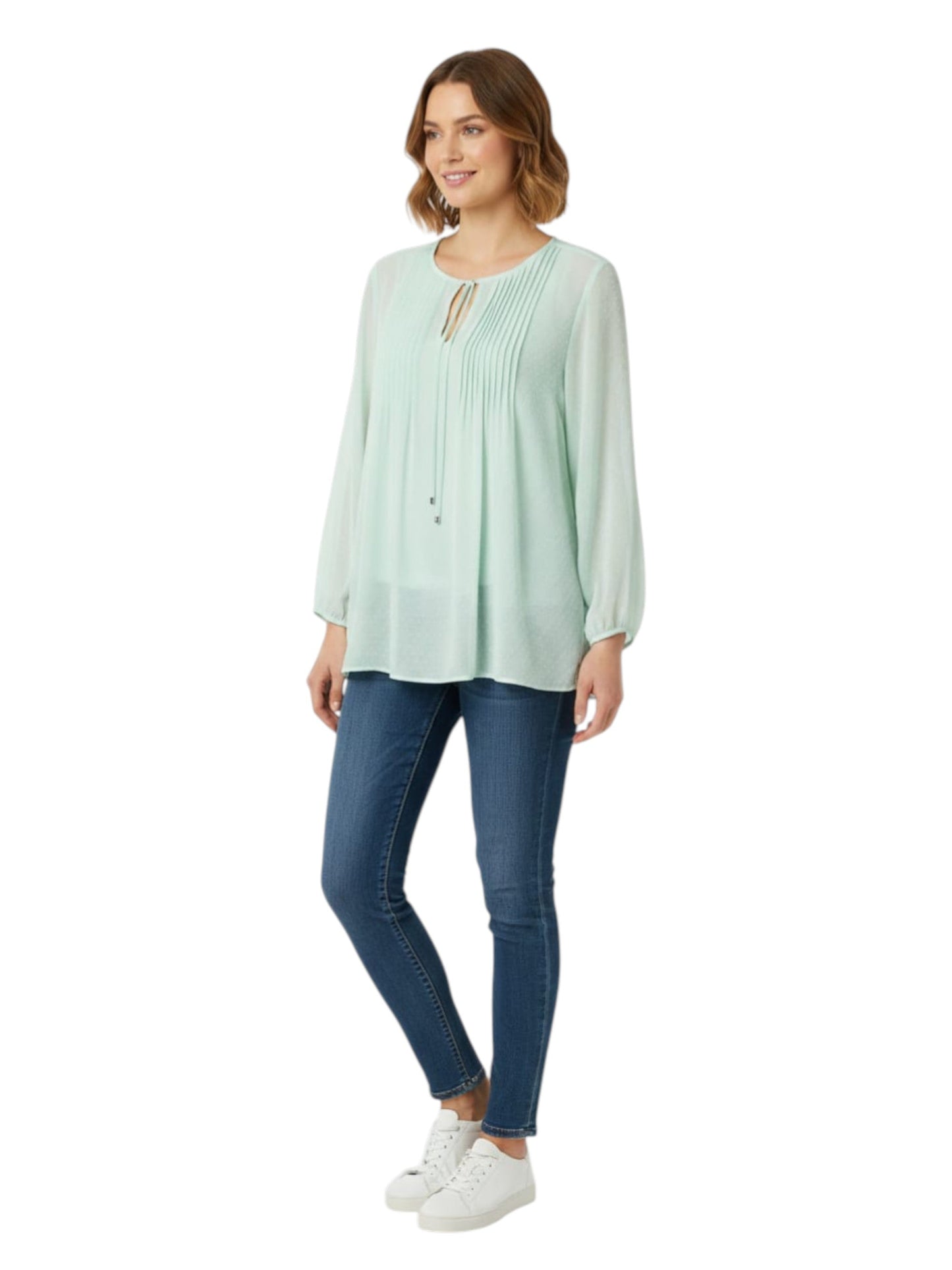 Women's Textured Top,Light Mint