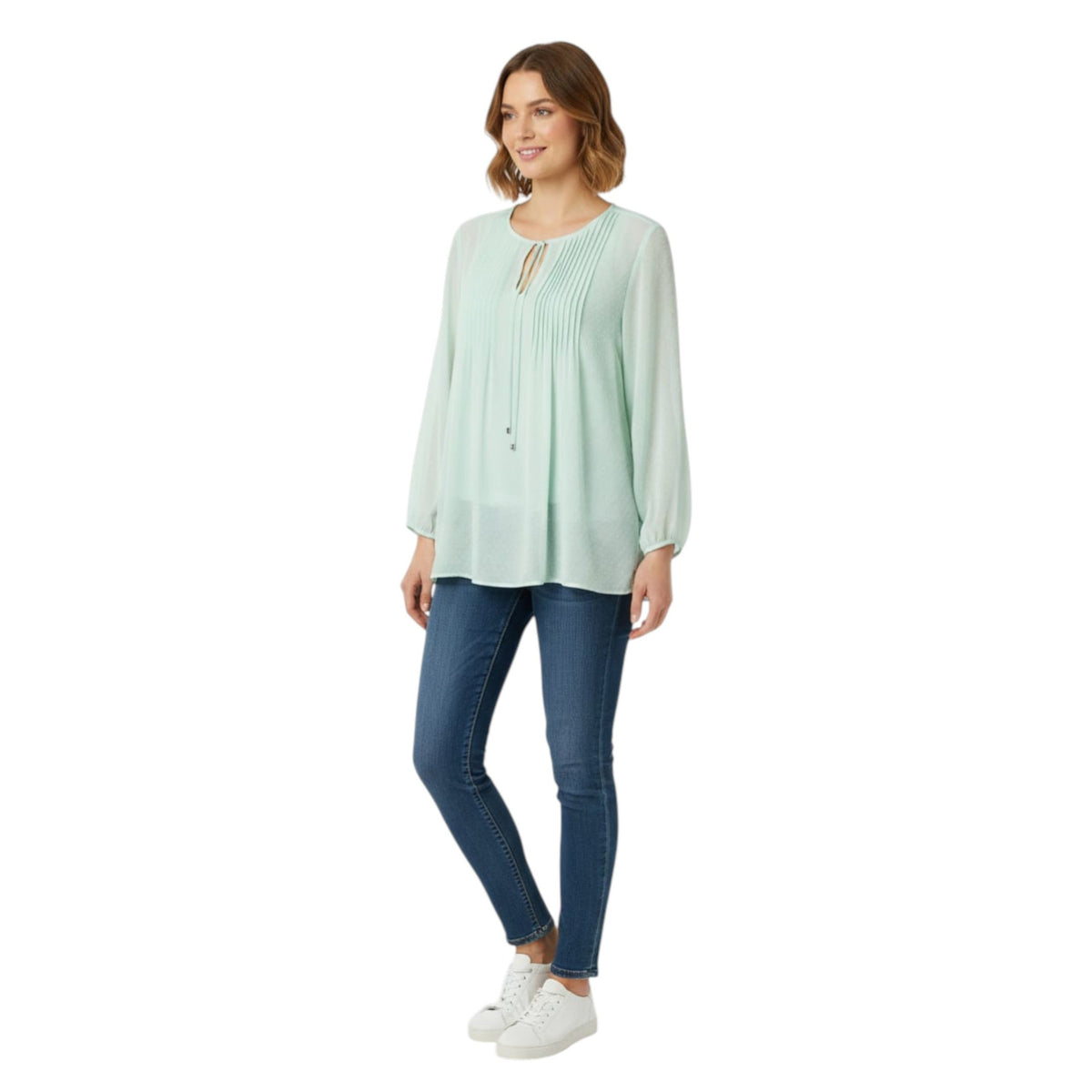 Women's Textured Top,Light Mint