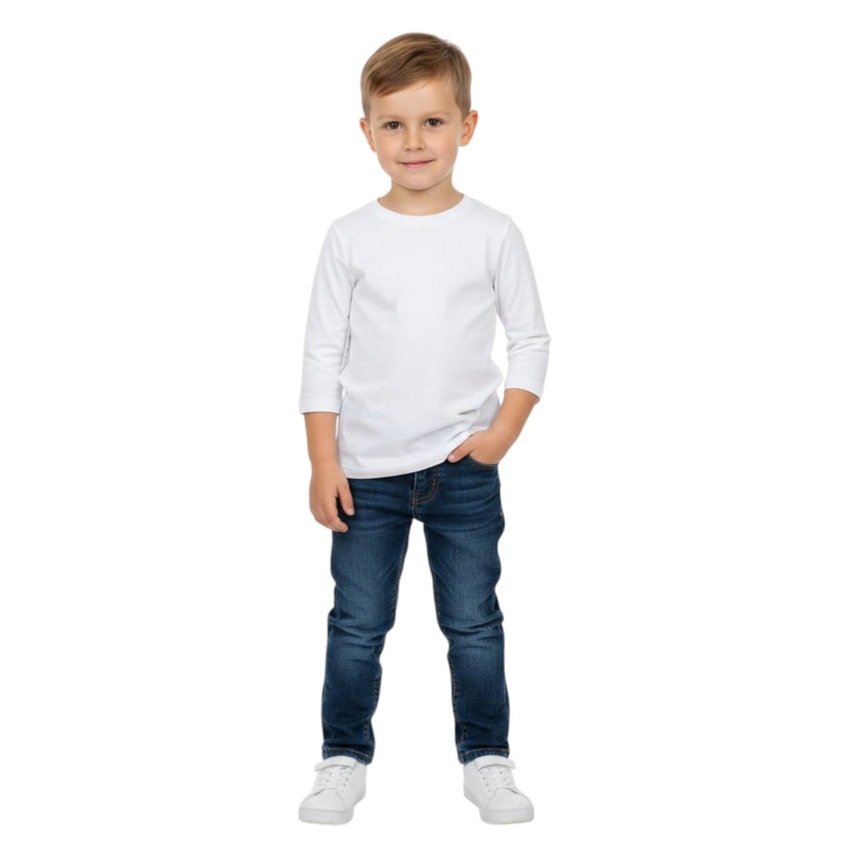 Kids Boy's Plain Solid Top,White