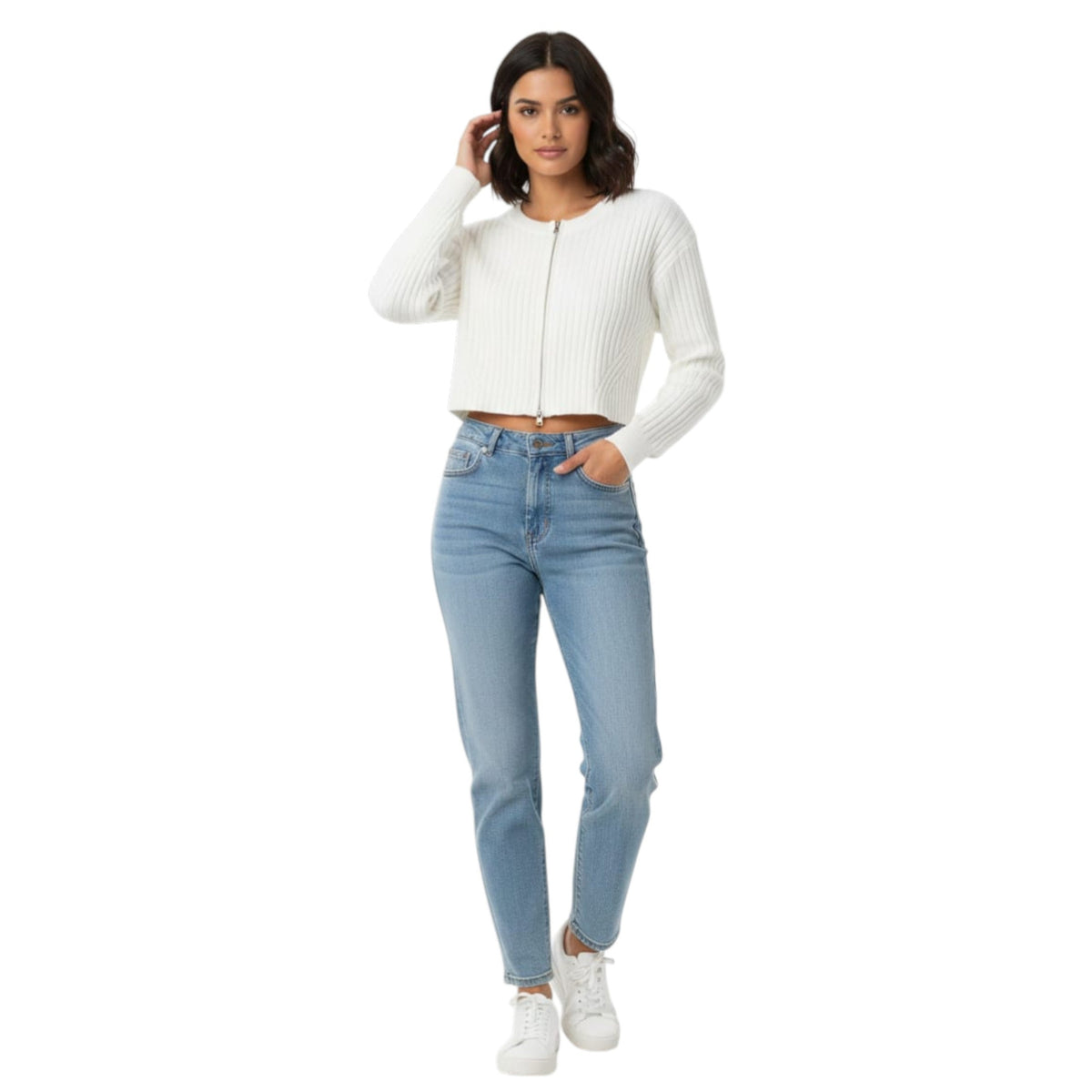 Women's Ribbed Top,White