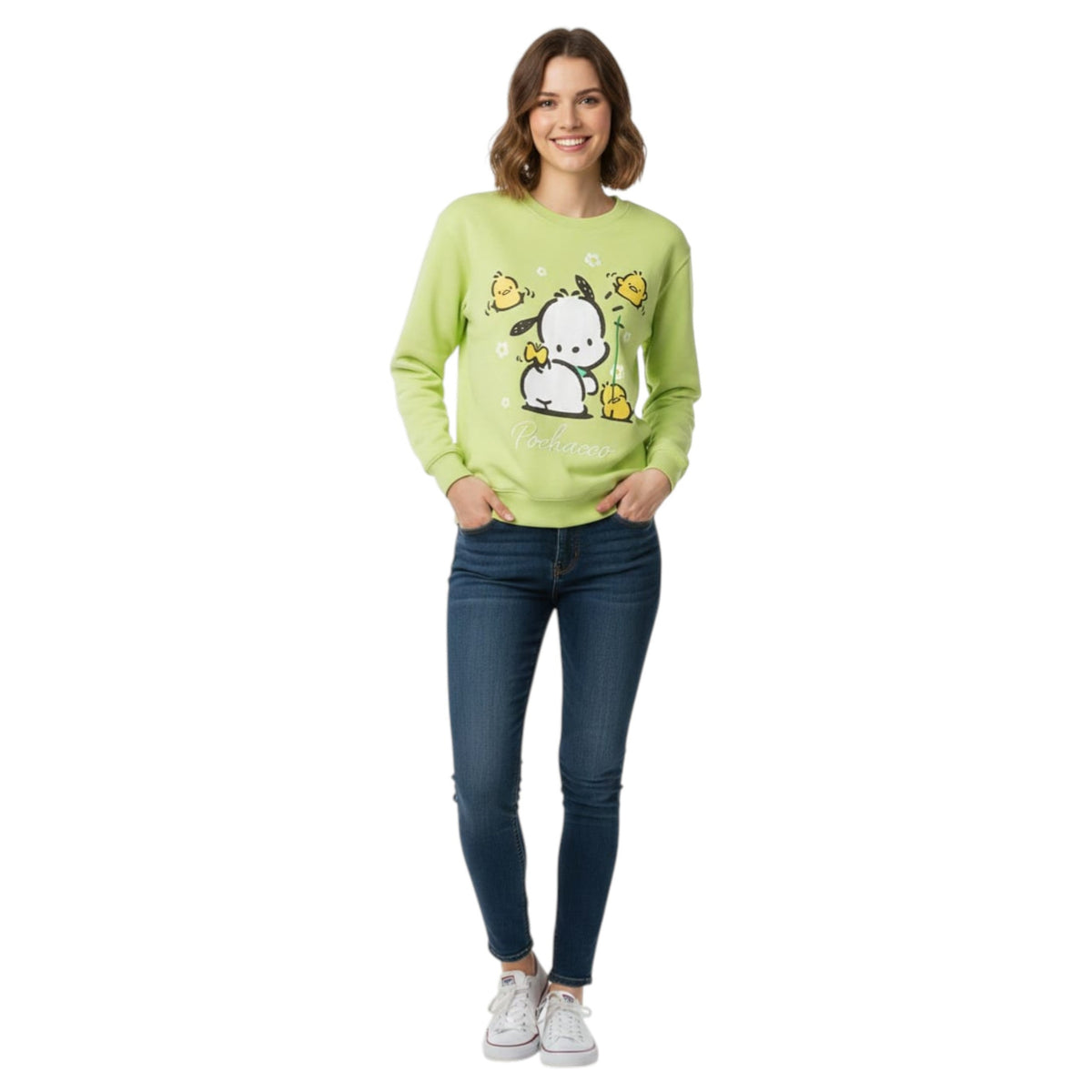 Women's Graphic Printed Sweaters,Light Green
