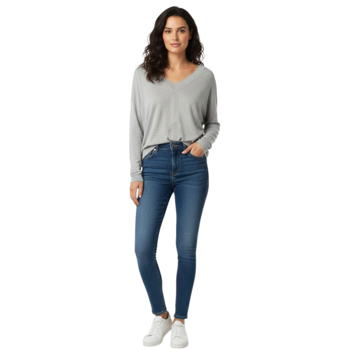Women's Plain Solid Top,Light Grey