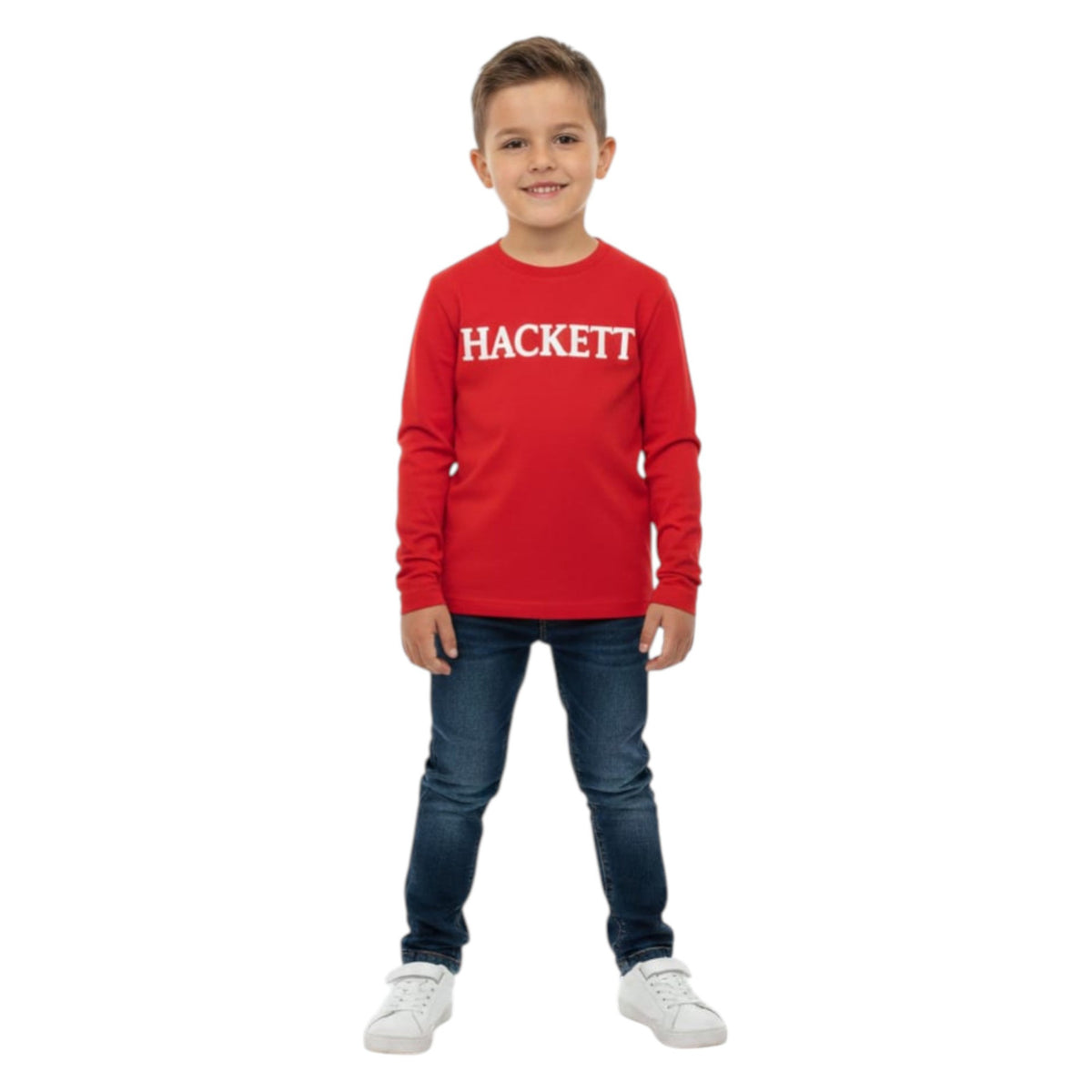 Kids Boy's Brand Logo Printed Top,Red