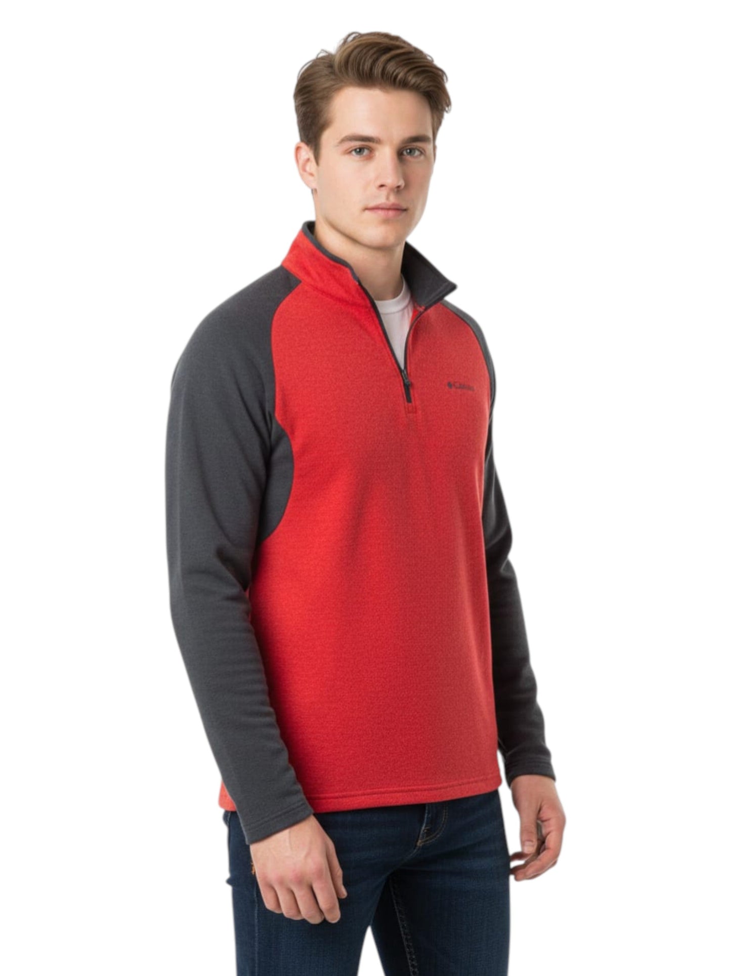Men's Colorblocked Sport Top,Red/Grey
